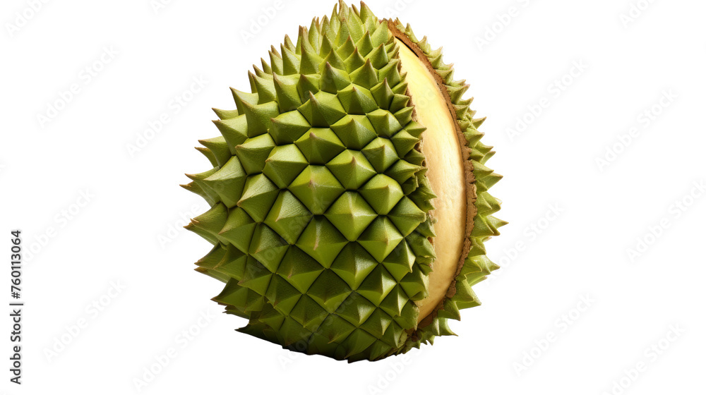 Detailed close-up of a single fruit against a pristine white background Detailed close-up of a single fruit against a pristine white background