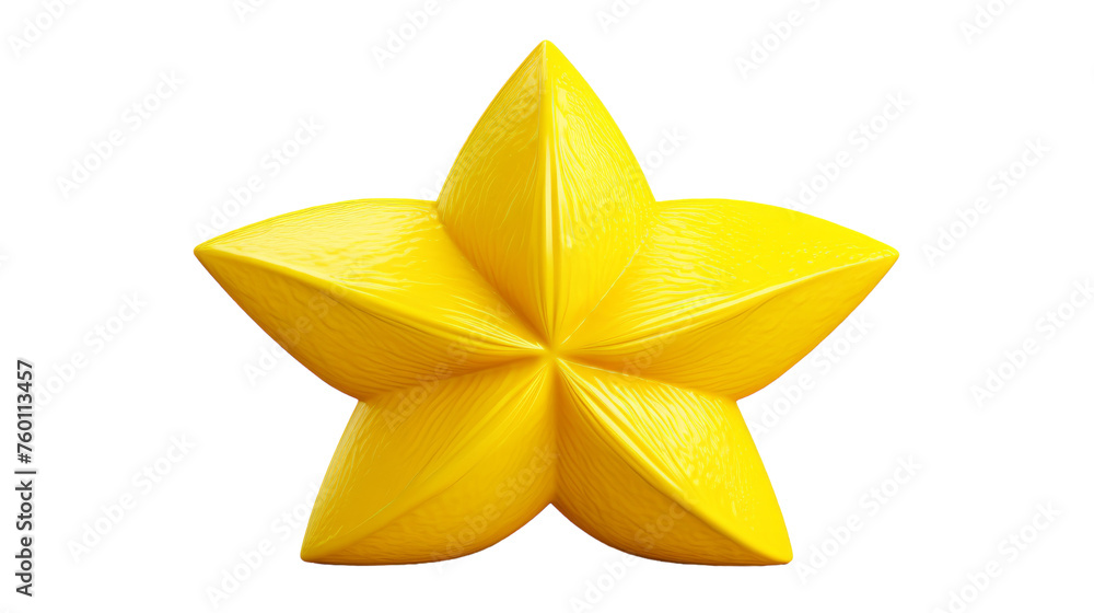 A vibrant yellow star shaped object on a serene white surface A vibrant yellow star shaped object on a serene white surface
