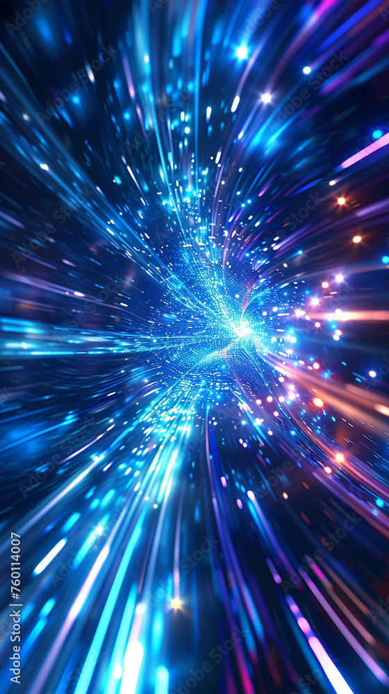 Naklejka premium blue blue light speed blur blur abstract background