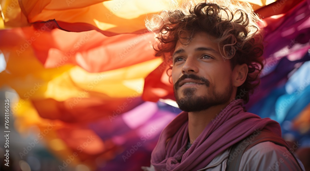 A man with a beard and mustache is smiling at the camera A man with a beard and mustache is smiling at the camera