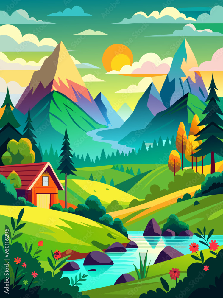A solitary tree stands tall against a vibrant sunset sky, casting a long shadow across a rolling green meadow. A solitary tree stands tall against a vibrant sunset sky, casting a long shadow across a rolling green meadow.