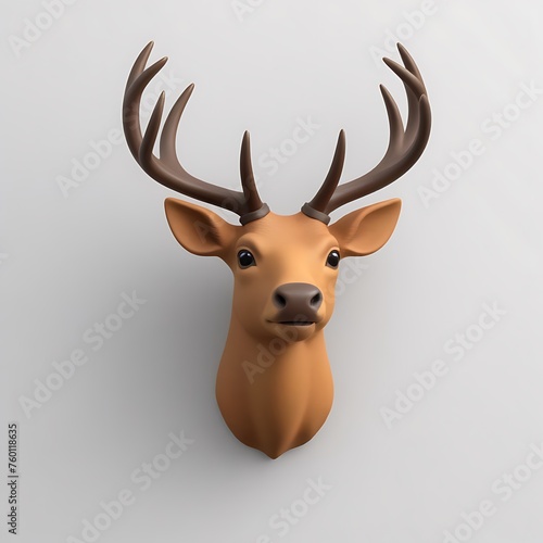 Elk 3D sticker vector Emoji icon illustration  funny little animals  elk on a white background