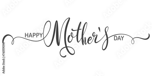 Happy Mothers Day lettering . Handmade calligraphy vector illustration. Mother's day card	 photo