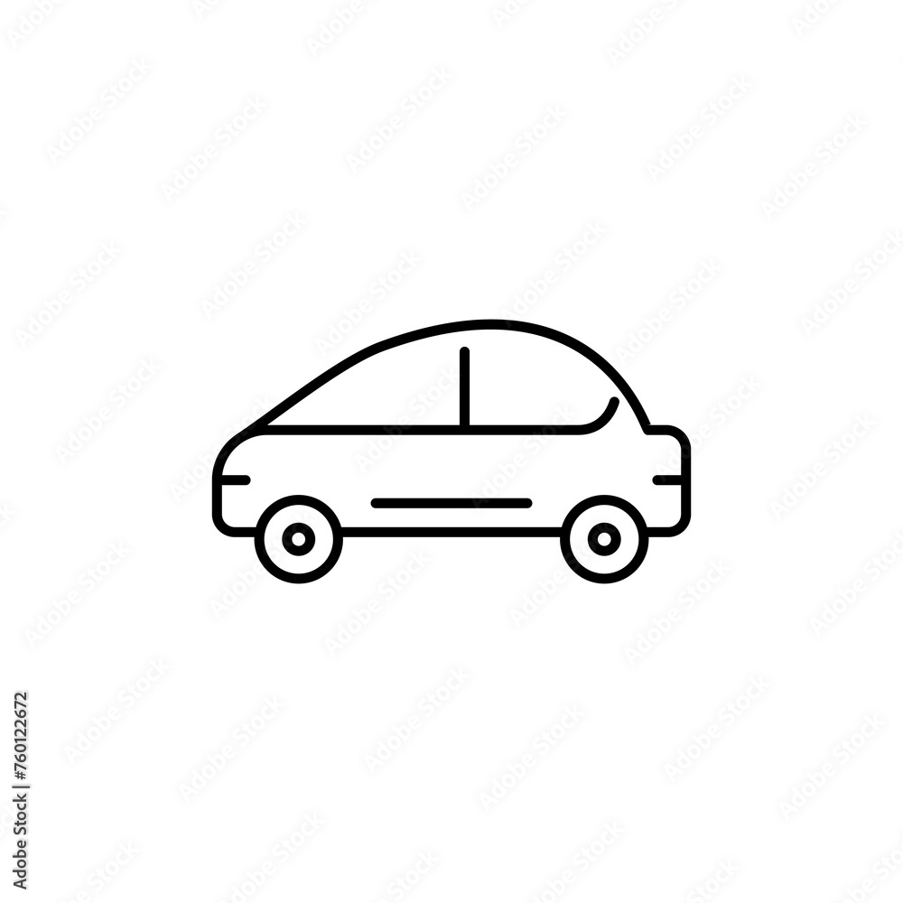 Car Icon vehicle isolated white background,monochrom icon