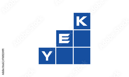 YEK initial letter financial logo design vector template. economics, growth, meter, range, profit, loan, graph, finance, benefits, economic, increase, arrow up, grade, grew up, topper, company, scale photo