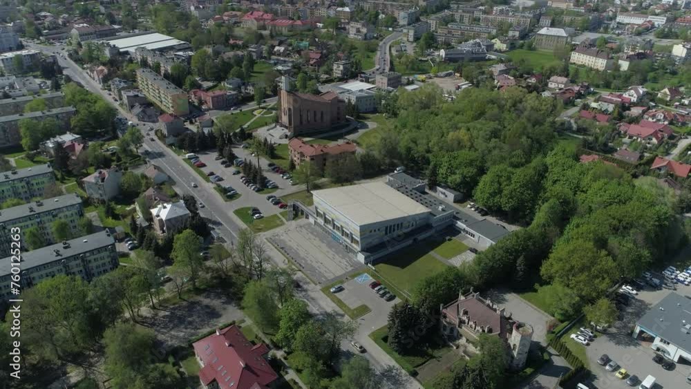 Beautiful Panorama Sports Hall Tarnow Aerial View Poland Beautiful Panorama Sports Hall Tarnow Aerial View Poland