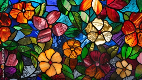 Floral stained glass background