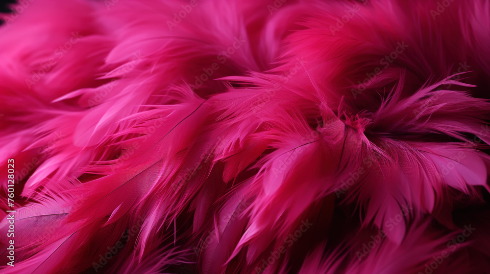 Close up of light fuchsia luxurious feather background with copying spaces. Generative AI Close up of light fuchsia luxurious feather background with copying spaces. Generative AI