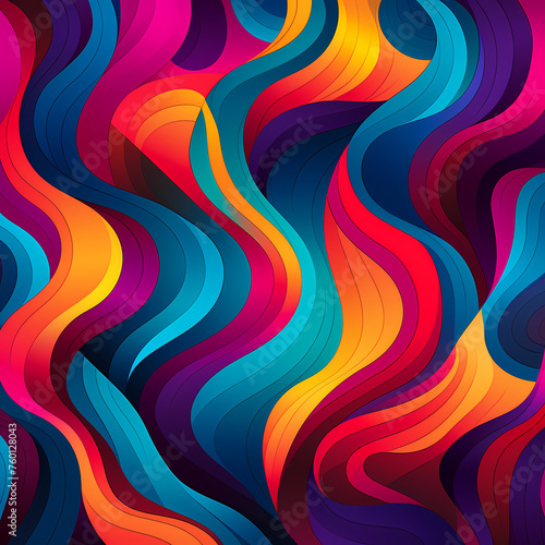 Abstract geometric patterns in vibrant colors.