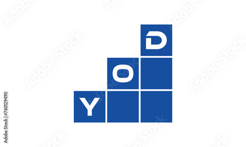 YOD initial letter financial logo design vector template. economics, growth, meter, range, profit, loan, graph, finance, benefits, economic, increase, arrow up, grade, grew up, topper, company, scale