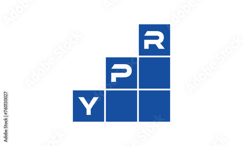 YPR initial letter financial logo design vector template. economics, growth, meter, range, profit, loan, graph, finance, benefits, economic, increase, arrow up, grade, grew up, topper, company, scale