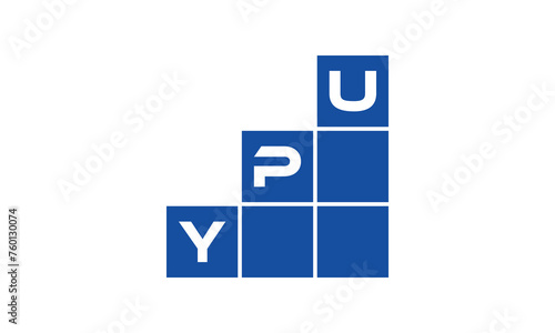YPU initial letter financial logo design vector template. economics, growth, meter, range, profit, loan, graph, finance, benefits, economic, increase, arrow up, grade, grew up, topper, company, scale photo