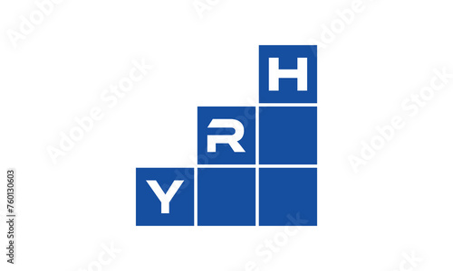 YRH initial letter financial logo design vector template. economics, growth, meter, range, profit, loan, graph, finance, benefits, economic, increase, arrow up, grade, grew up, topper, company, scale