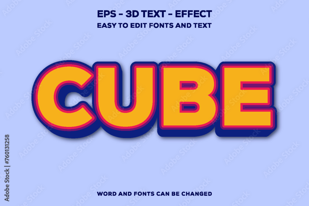 Cube 3D Text Effect.