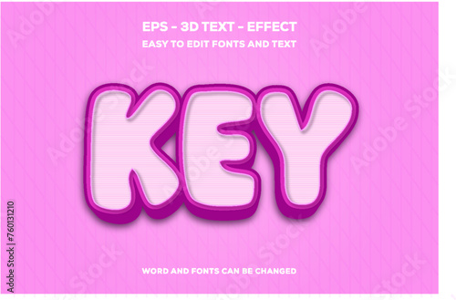 Key 3D Text Effect.