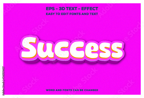 Success 3D Text Effect.