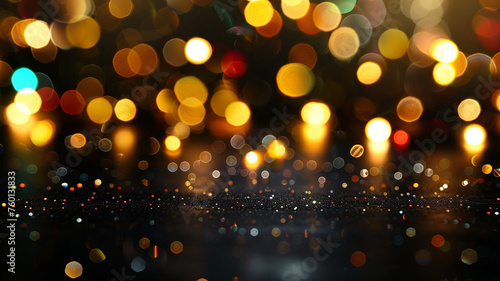 bokeh of lights on black background