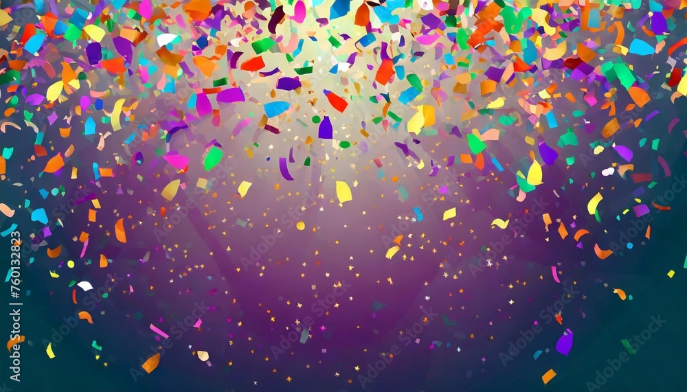 glittering colourful confetti falling down party background concept for holiday celebration new year s eve or jubilee - obrazy, fototapety, plakaty 