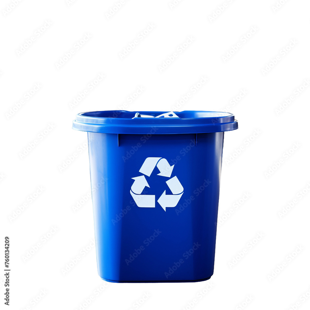 blue recycle bin with recycle symbol blue recycle bin with recycle symbol