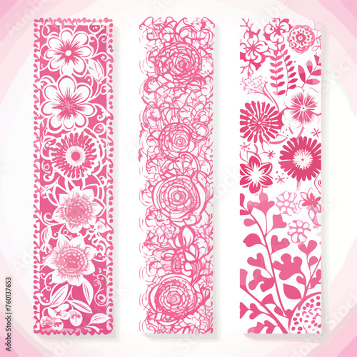 Vertical seamless floral geometric lace patterns se