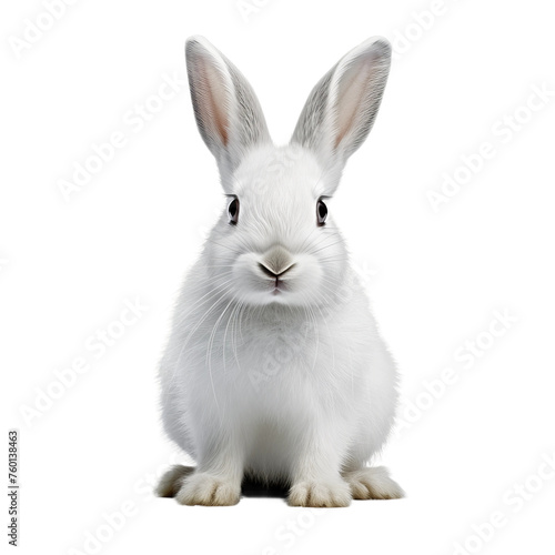 white rabbit isolated on white background