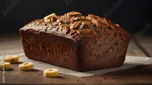  [banana bread ] floating in the air, cinematic, food 
