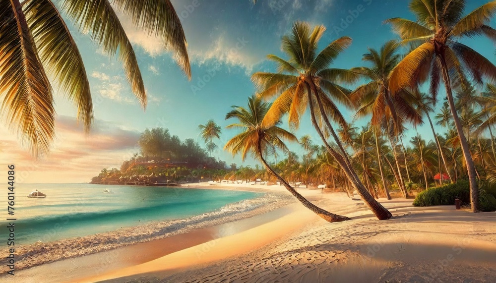 palm trees in summer on a beach