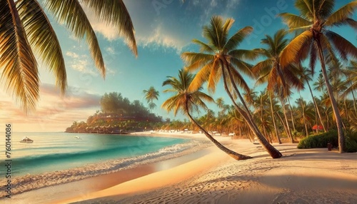 palm trees in summer on a beach