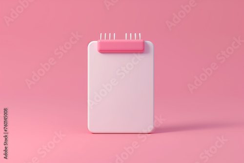 3d clipboard, work project plan concept, productivity checklist 3d icon. 3d clipboard on pink background - Ai generated