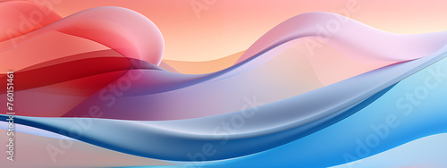 Abstract Wavy Design in Blue and Pink Tones