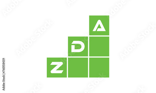 ZDA initial letter financial logo design vector template. economics, growth, meter, range, profit, loan, graph, finance, benefits, economic, increase, arrow up, grade, grew up, topper, company, scale