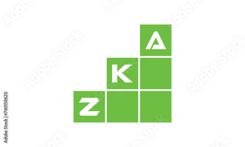 ZKA initial letter financial logo design vector template. economics, growth, meter, range, profit, loan, graph, finance, benefits, economic, increase, arrow up, grade, grew up, topper, company, scale photo