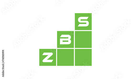 ZBS initial letter financial logo design vector template. economics, growth, meter, range, profit, loan, graph, finance, benefits, economic, increase, arrow up, grade, grew up, topper, company, scale photo