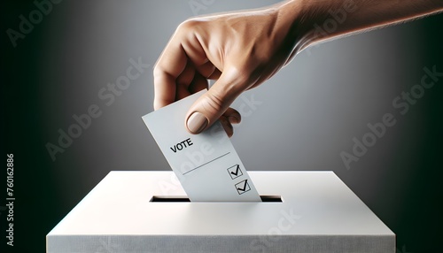 hand with ballot box photo