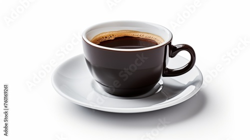A high-resolution image showcasing a steaming cup of coffee on a clean, white background, emphasizing simplicity and elegance