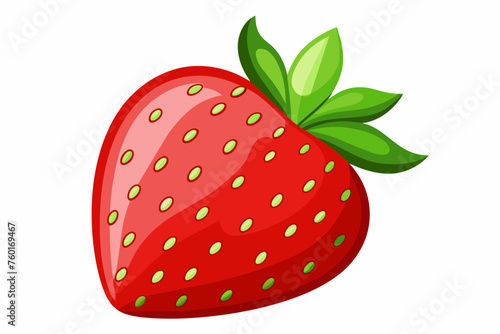  Sweet Strawberry  on  white background  vector art illustration