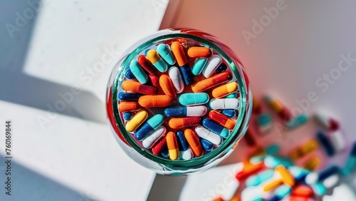 Closeup colorful capsules concept drugs and pills (ID: 760169844)