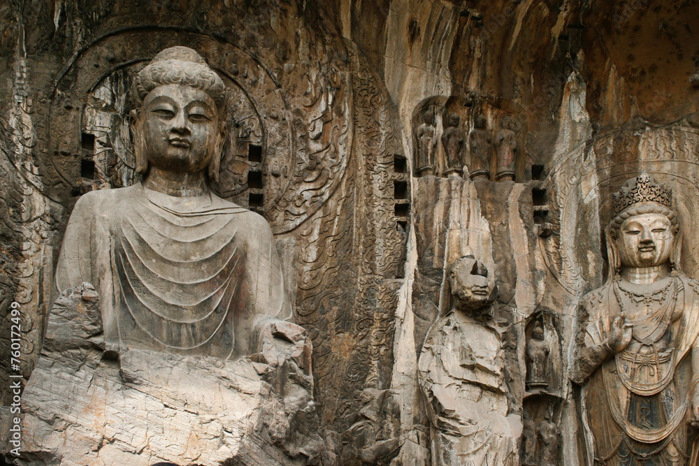 Fengxian Temple The Biggest Cave Of Longmen Grottoes Luoyang Henan China Fengxian Temple The Biggest Cave Of Longmen Grottoes Luoyang Henan China