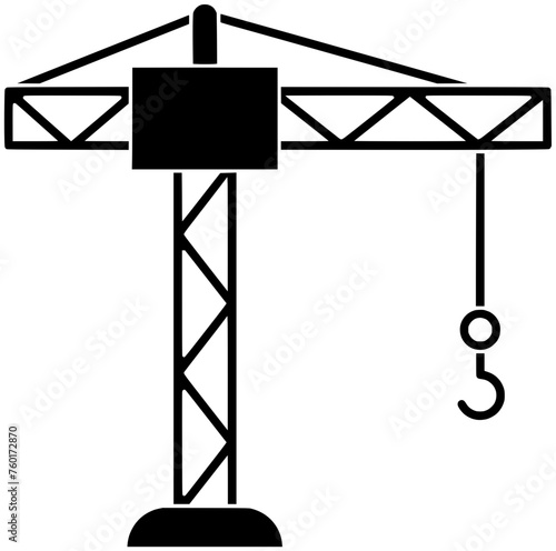 crane illustration construction silhouette hook logo industrial icon machine outline steel metal rebuild building power equipment architecture destruction demolition shape ball danger chain for vector