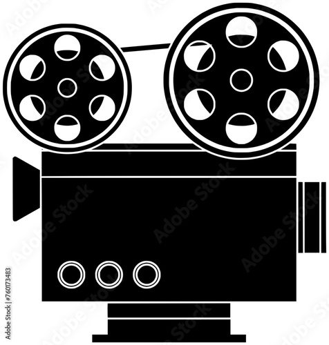 cinema illustration tripod silhouette camera logo video icon movie outline creator photography retro reel cinematography film entertainment equipment vintage shape media projector lens for vector