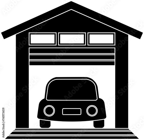 garage illustration vehicle silhouette car logo auto icon automobile outline engine service transportation maintenance transport workshop automotive repair mechanic shape technology work inspection