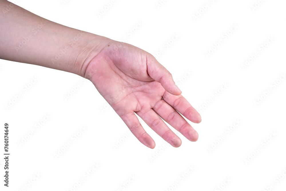hand on isolated background clipping path