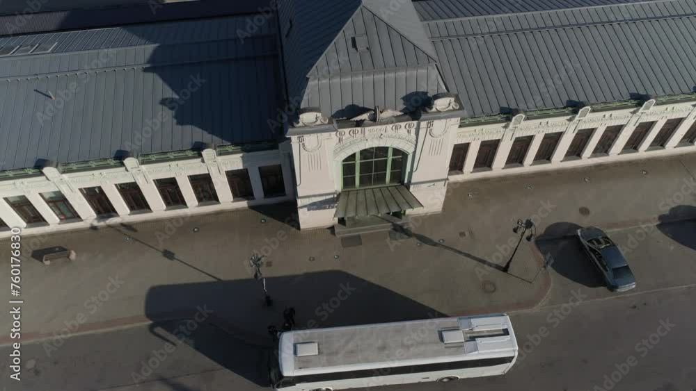 Beautiful Train Station Nowy Sacz Aerial View Poland Beautiful Train Station Nowy Sacz Aerial View Poland
