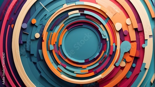 Digital tech circle with an abstract color scheme.duplicate the space.