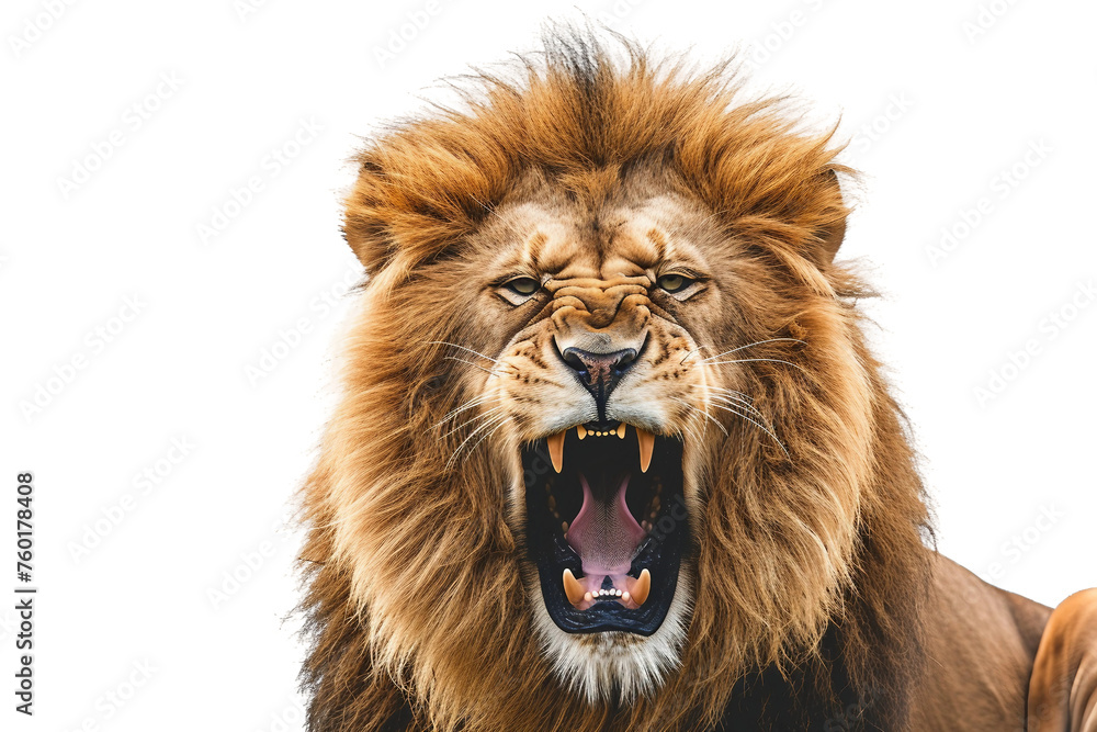 Fierce Loin Isolated on a Transparent Background.
