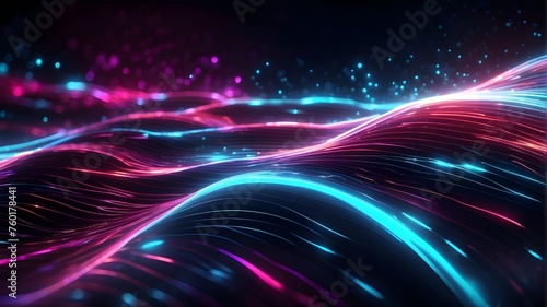 Abstract texture background with neon fiber optic lines and abstract speed lines for technology. © Shehzad