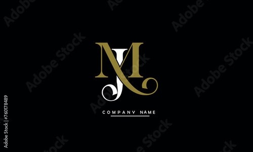 MJ, JM, M, J Abstract Letters Logo Monogram