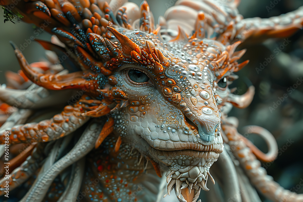 A whimsical and enchanting image featuring a magical creature from a fairy-tale world, a small and mystical dragon. A whimsical and enchanting image featuring a magical creature from a fairy-tale world, a small and mystical dragon.