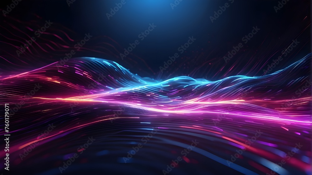 Abstract texture background with neon fiber optic lines and abstract speed lines for technology.