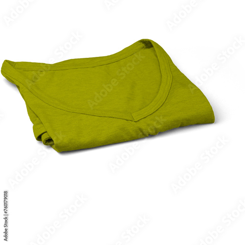 Creative fashionable yellow t shirt isolated on plain background , suitable for clothing element project.